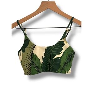 Beach Riot Sport Green Palm Print Tropical Sports Bra Bikini Top Womens XS
